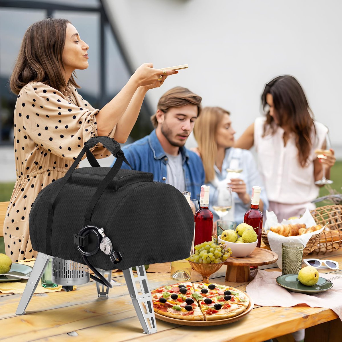 Afdekhoes - 500D Waterdicht en Slijtvast - Voor Gozney Roccbox Pizzaoven - Met Groot Bovenvak - Voor Outdoor Gebruik – foto 6