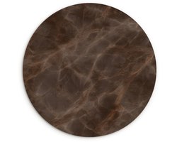 WallCircle® Wandcirkel 120x120 cm - Muurcirkel Bruin marmer - Organisch - Natuursteen - Muurdecoratie woonkamer - Wanddecoratie slaapkamer - Kamer decoratie accessoires - Ronde schilderijen XXL