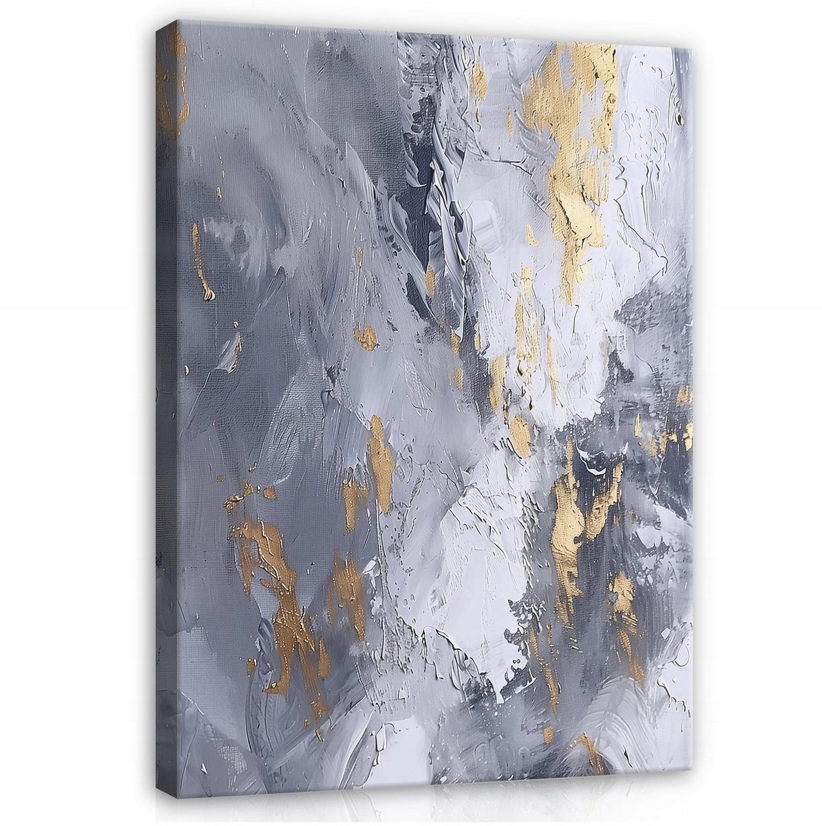 WALLARENA Canvas schilderij - 60x40 cm - abstracte marmer goud muurdecoratie voor slaapkamer en woonkamer multikleurig