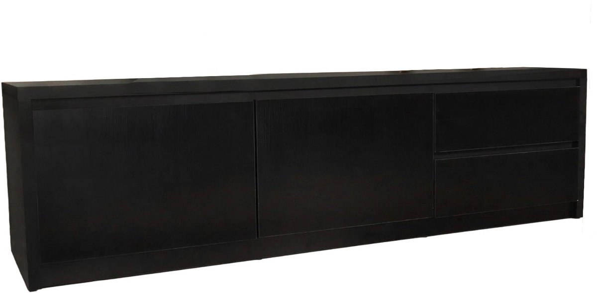 Tv meubel Cassie zwart 180cm tv kast industrieel tv-meubel