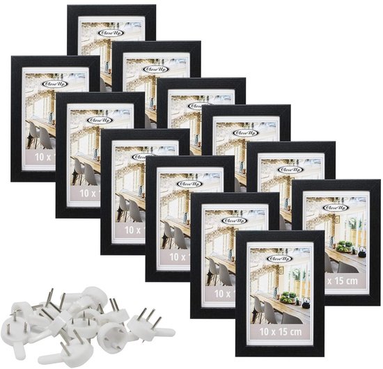 Close Up Fotolijsten Set 5 Stuks 10x15 Cm Wit Premium MDF Frame Onbreekbaar Plexiglas Schijf Collage 3237921234