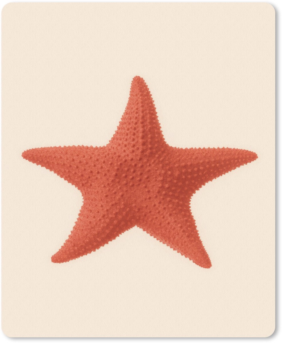 Muismat 19x23 cm - Mousepad Zeester - Bobbels - Rood - Muismatten