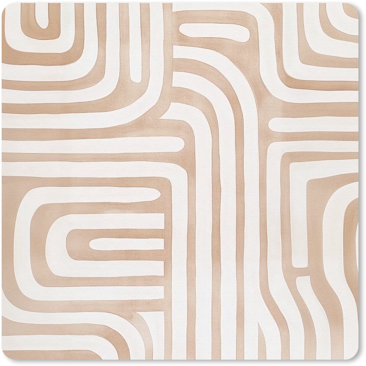 Muismat 30x30 cm - Mousepad Aardetinten - Labyrintpatroon - Muismatten