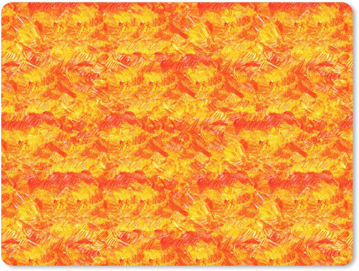 Muismat 23x19 cm - Mousepad Verf - Oranje - Geel - Muismatten