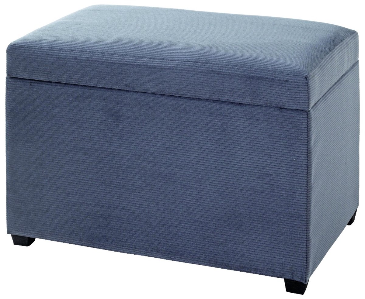 Opbergbox – Corduroy grijs – Met gewatteerde opvouwbare zitting – 58 cm breed, 39 cm diep, 42 cm hoog