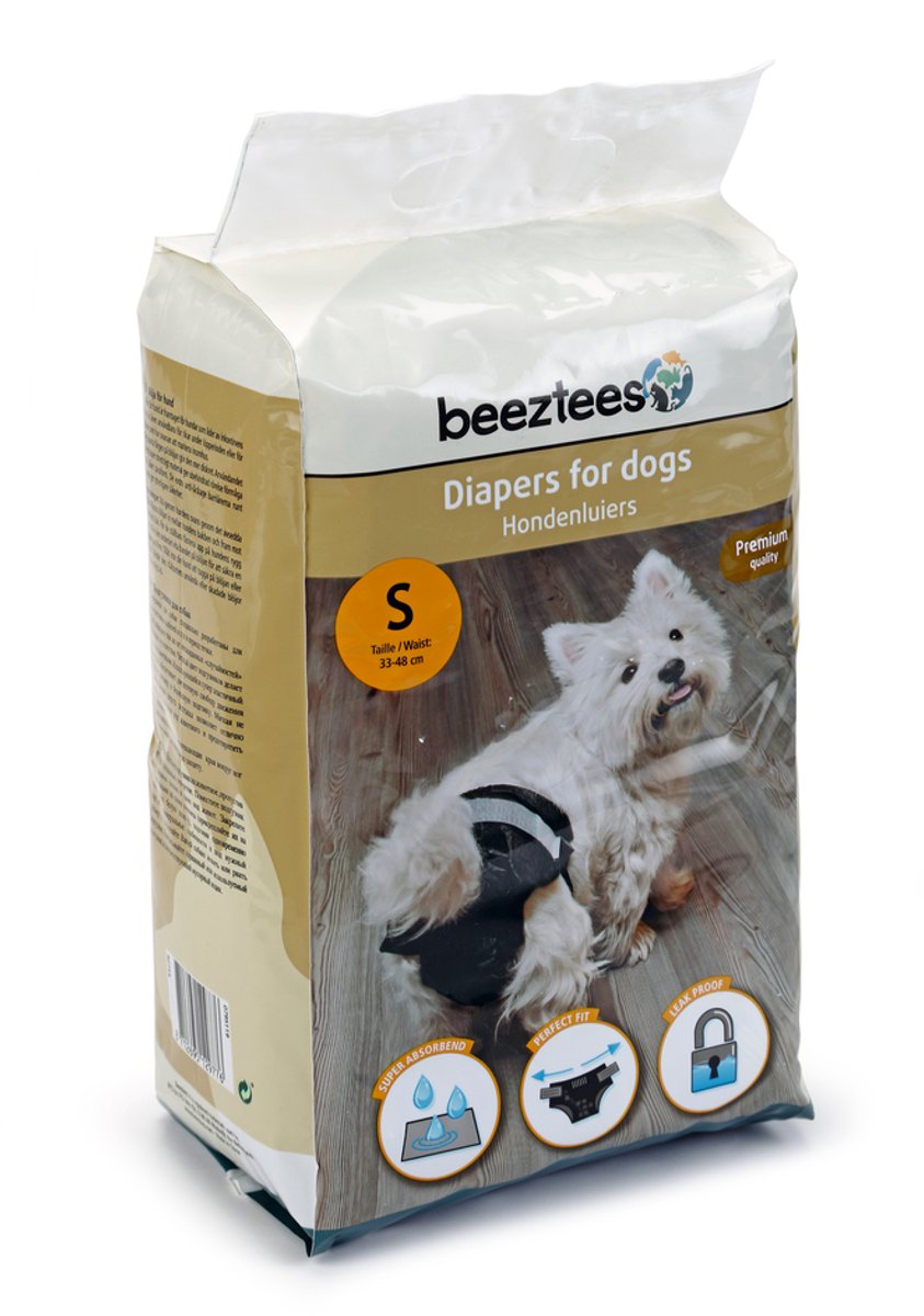 Beeztees Hondenluiers S - Loopsheidbroekje - Zwart - 20ST