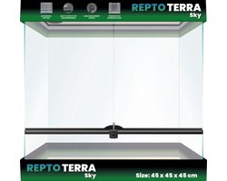 Repto Terra Sky | Hoog glazen terrarium 45 x 45 x 45 cm voor klimmende reptielen en amfibieën