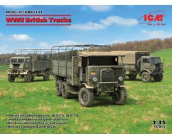 ICM Modelbouwpakket Militaire voertuigen - DS3511 WWII British Trucks - W.O.T.6, W.O.T.8, Leyland Retriever Plastic - 1:35 - Modelbouw