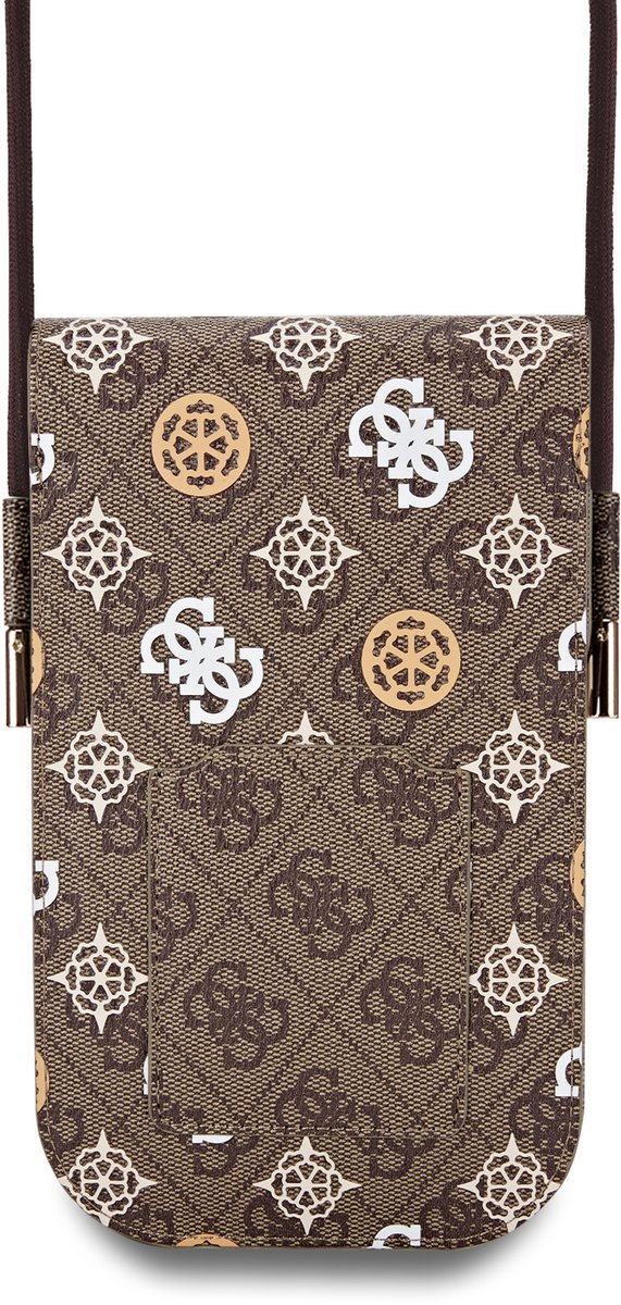 Guess PU 4G Peony - telefoontas/schoudertas - Bruin