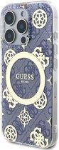 Guess iPhone 16 Pro Max Backcover hoesje - Magsafe IML - 4G Peony - Blauw