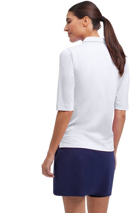 FALKE Golf 3-Button vochtregulerend katoen functioneel materiaal shirt met korte mouwen dames wit - maat XL van FALKE — afbeelding 2