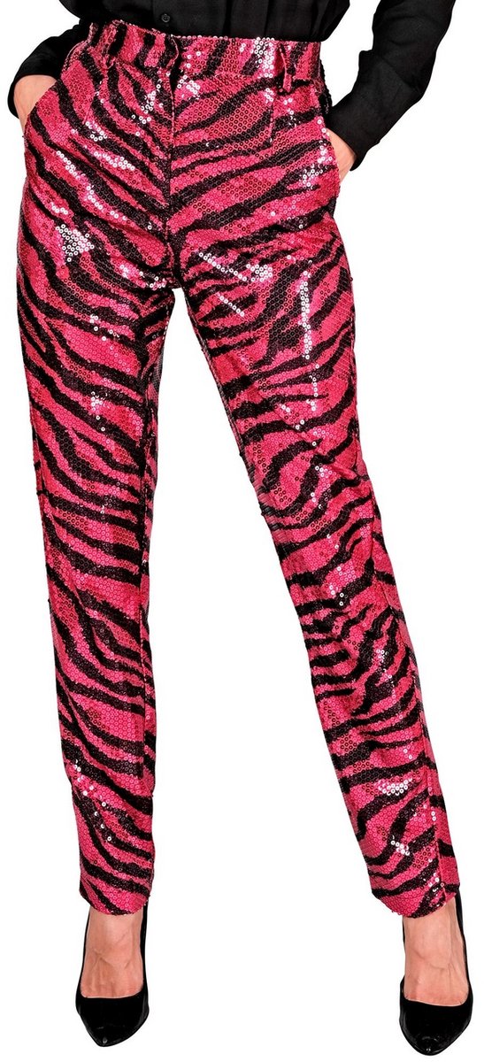 Paillettenbroek Mara zebra pink