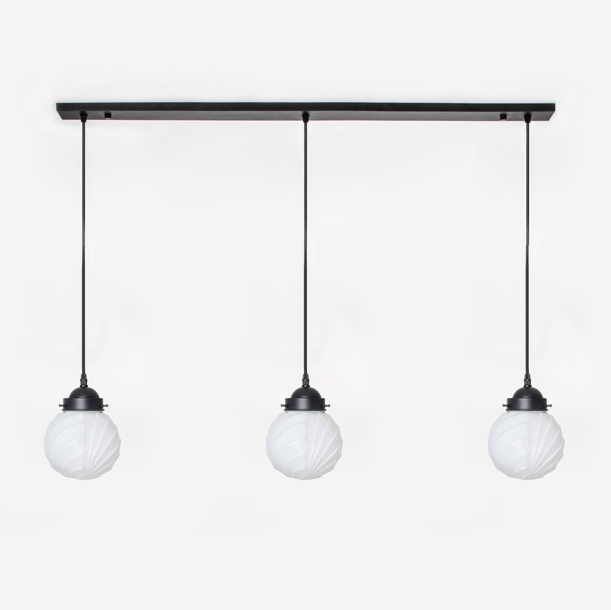 Coloured by Art 3 x Swingbulb lampen aan plafondbalk Moonlight - Art Deco Trade Zwart