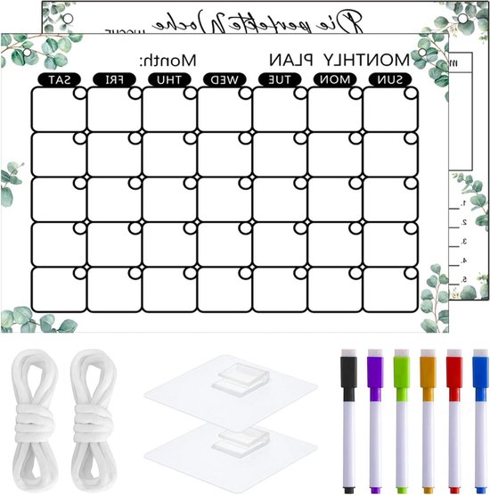 Afwisbare plexiglas planner - Magnetisch whiteboard voor de koelkast