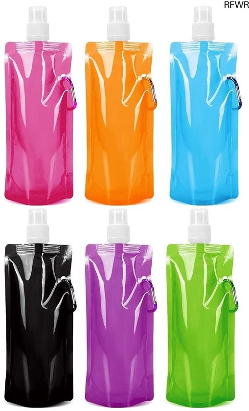 Lot de 4 bouteilles d'eau pliables de 700 ml réutilisables sans BPA pour sports de plein air