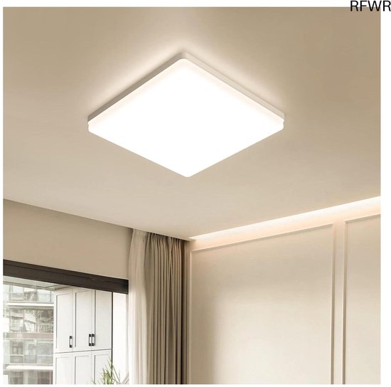 IMPTS Led-plafondlamp, 40 x 40 cm, 21 W, 1950 lumen, 3000 K, warmwit, vierkant plafondpaneel voor keuken, hal, slaapkamer, kelder, eetkamer, balkon