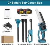 Bol.com Telescopische Kettingzaag - Kettingzaag - Accu Kettingzaag - Elektrische Kettingzaag - Mini Kettingzaag - 8 Inch - Uitsc... aanbieding