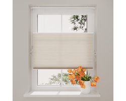 Radeco® Plissegordijn Lichtdoorlatend - Easy Honeycomb - 25 mm - Beige - 180 x 175 cm - Maten van 60 t/m 180 cm breed