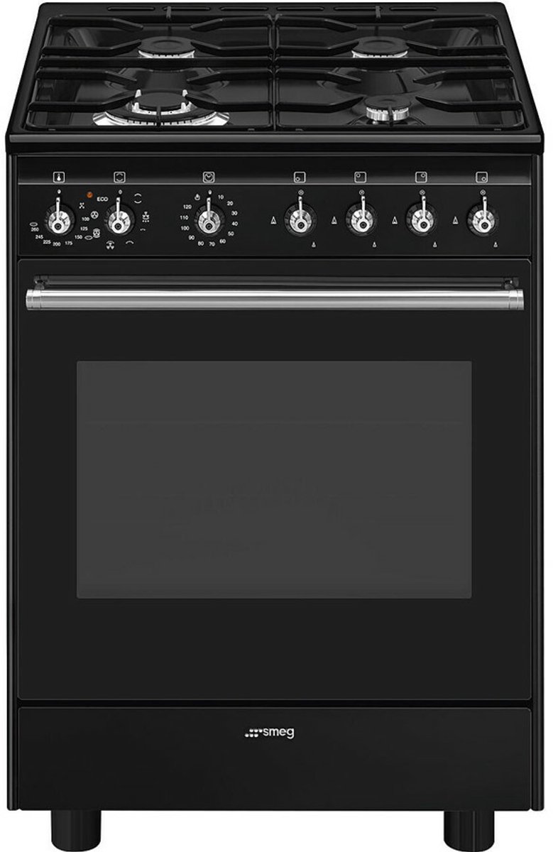 Smeg Concert CX61GMBL fornuis Vrijstaand fornuis Electrisch Gaskookplaat Zwart A