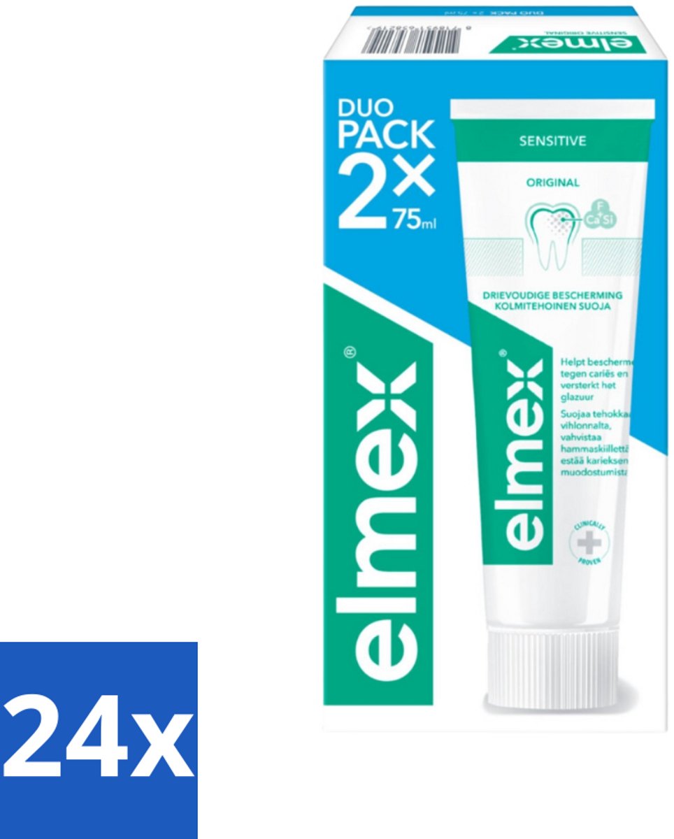 Elmex - Tandpasta - Sensitive Duopack - Gevoelige Tanden - 2 x 75 ml - Voordeelverpakking - 24 stuks