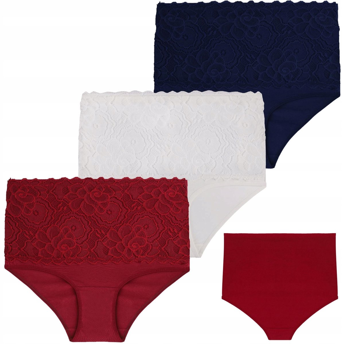 Dames Slip met Kant Hoge Taille Maxi Katoen 3-PACK MORAJ XXL