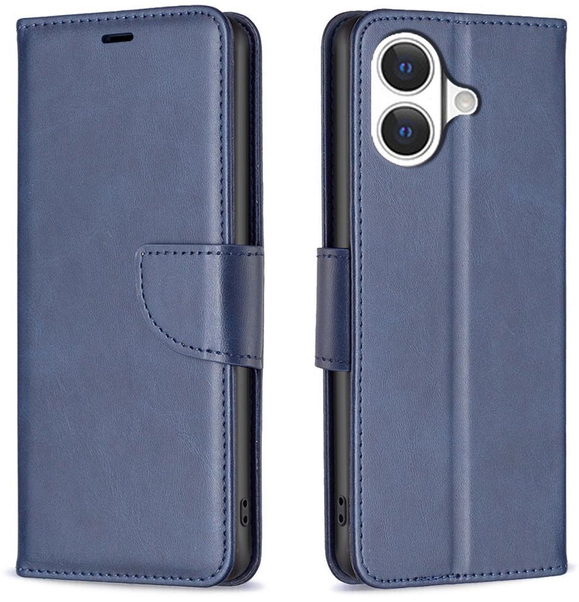 Mobigear Telefoonhoesje geschikt voor Apple iPhone 17 Hoesje | Mobigear Excellent Bookcase Portemonnee | Pasjeshouder voor 3 Pasjes | Telefoonhoesje voor Pinpas / OV Kaart / Rijbewijs - Blauw
