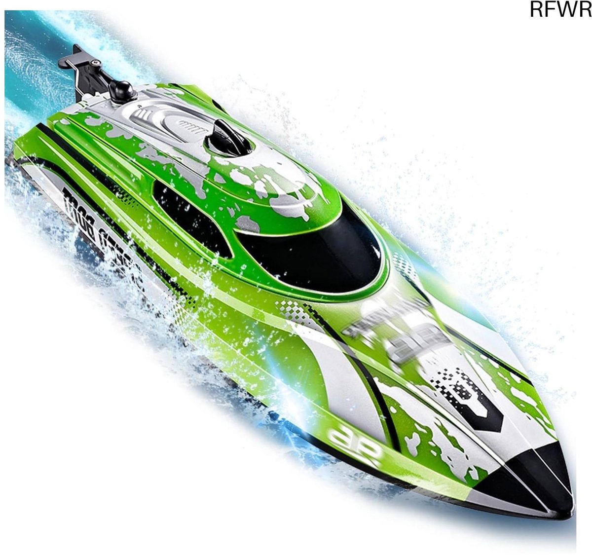 RFWR® Op afstand bestuurde speedboot voor kinderen vanaf 6 jaar - 25 km/u met LED verlichting en 40 minuten speeltijd
