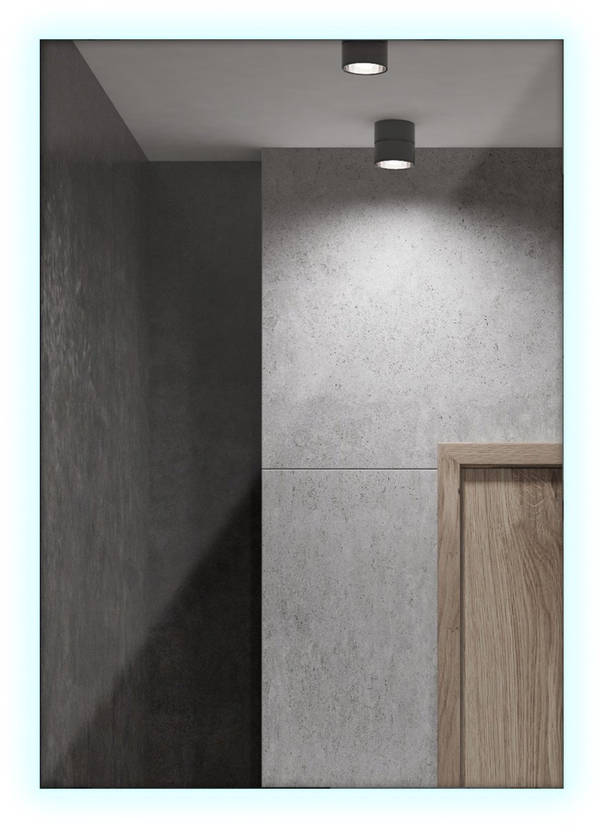 Tulup Spiegel – Rechthoekige Spiegel – 60 cm x 40 cm – Wandspiegel Zonder Lijst – Hal Spiegel – Minimalistische Spiegel – 6000K (Koud Licht)