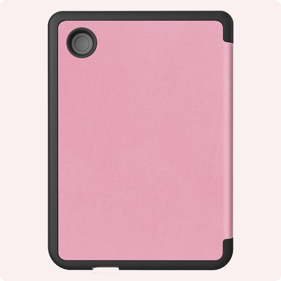 Hoes Geschikt voor Kobo Clara Colour Hoesje Bookcase Cover Book Case Hoes Sleepcover - Roze van Merkloos — afbeelding 5