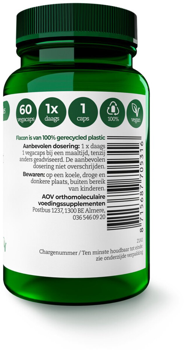 AOV 531 Zink Citraat (15 mg) - 2 x 60 vegacapsules - Voordeelverpakking