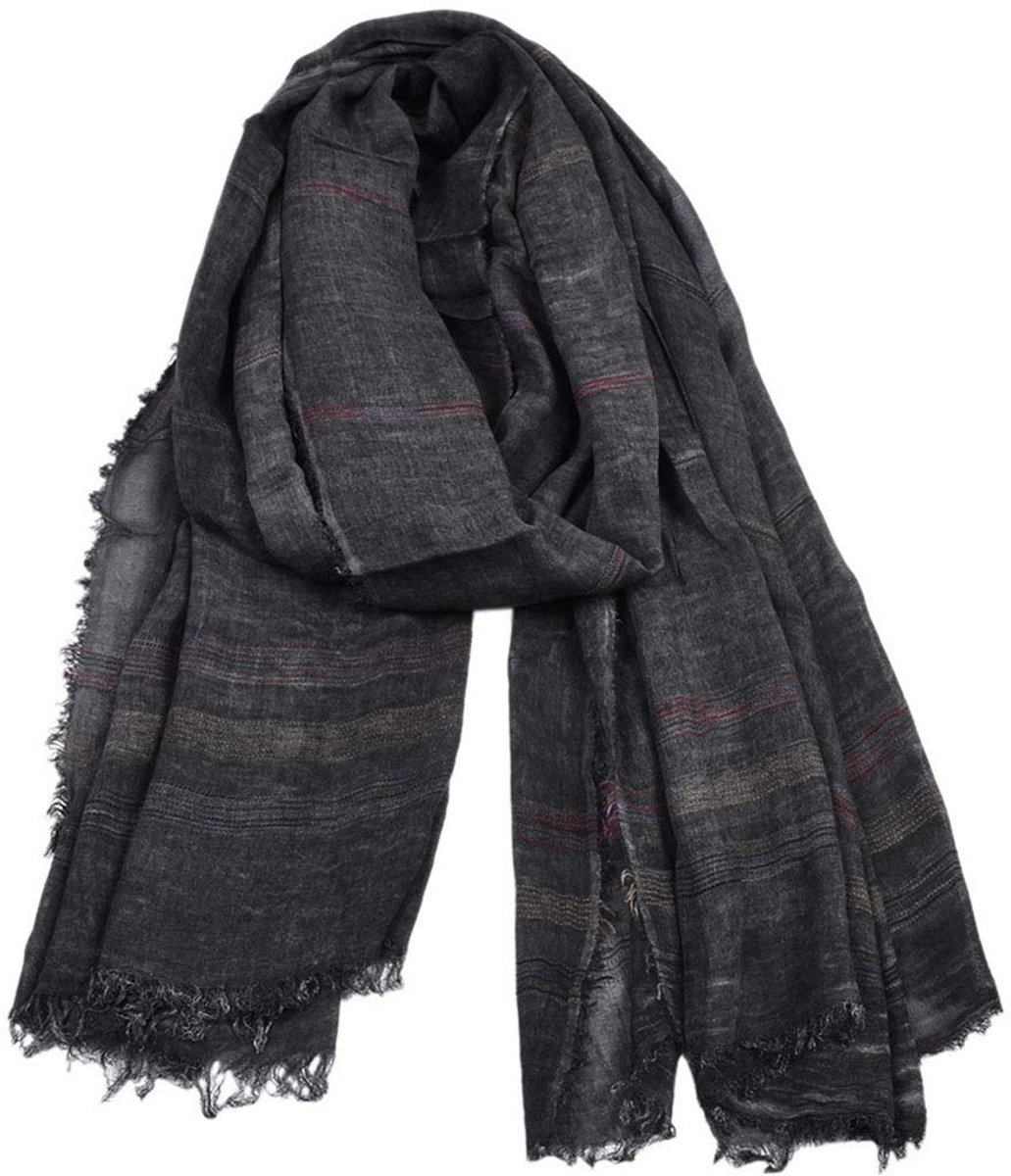 Ibenzoa® Zachte Heren Sjaal van Katoen en Linnen – Perfect voor Herfst en Winter