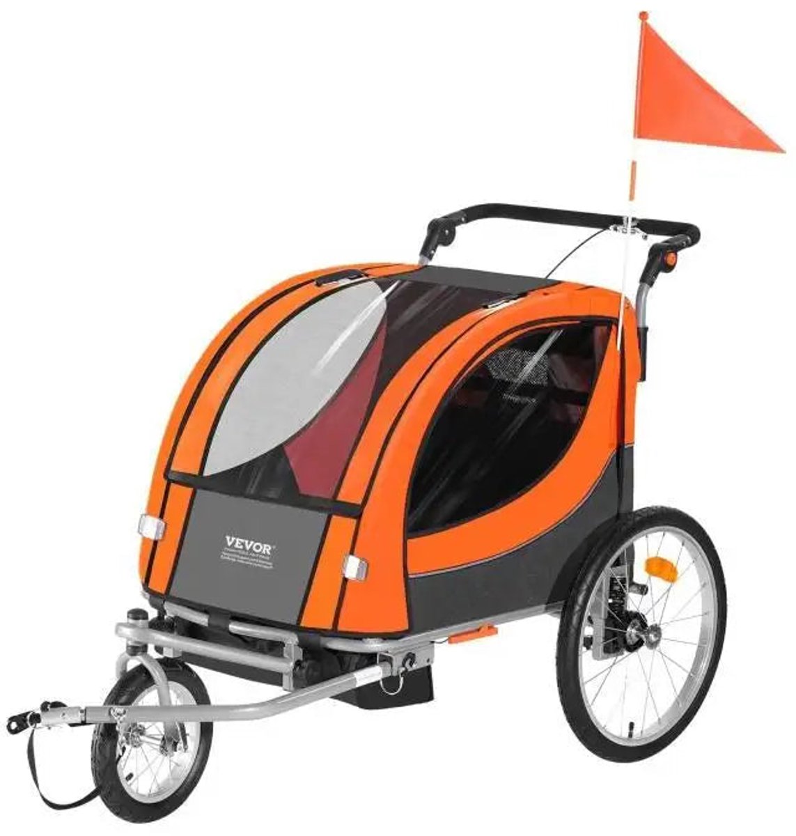 Fietskar - Aanhanger Fiets - Fietskar Voor Kinderen - Kinderfietskar - Fiets Aanhanger - Dubbelzits Drager - Opvouwbaar - Kinderfietskar Aanhange - en Wandelwagen Fietskar Voor Kinderen - 61x31x37in - 100lbs Capacity