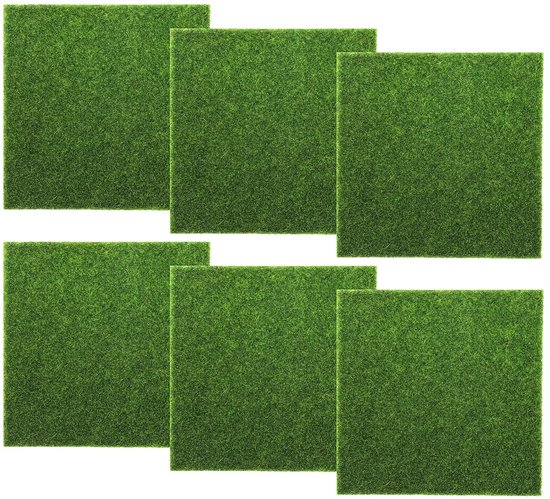 Kunstgras, 20 stuks, kunstgras, kunstgras, 15 x 15 cm, kunstmos, miniatuurtuin, decoratie, kunstgras, kunstgras, grastapijt voor terras, gazon, doe-het-zelf