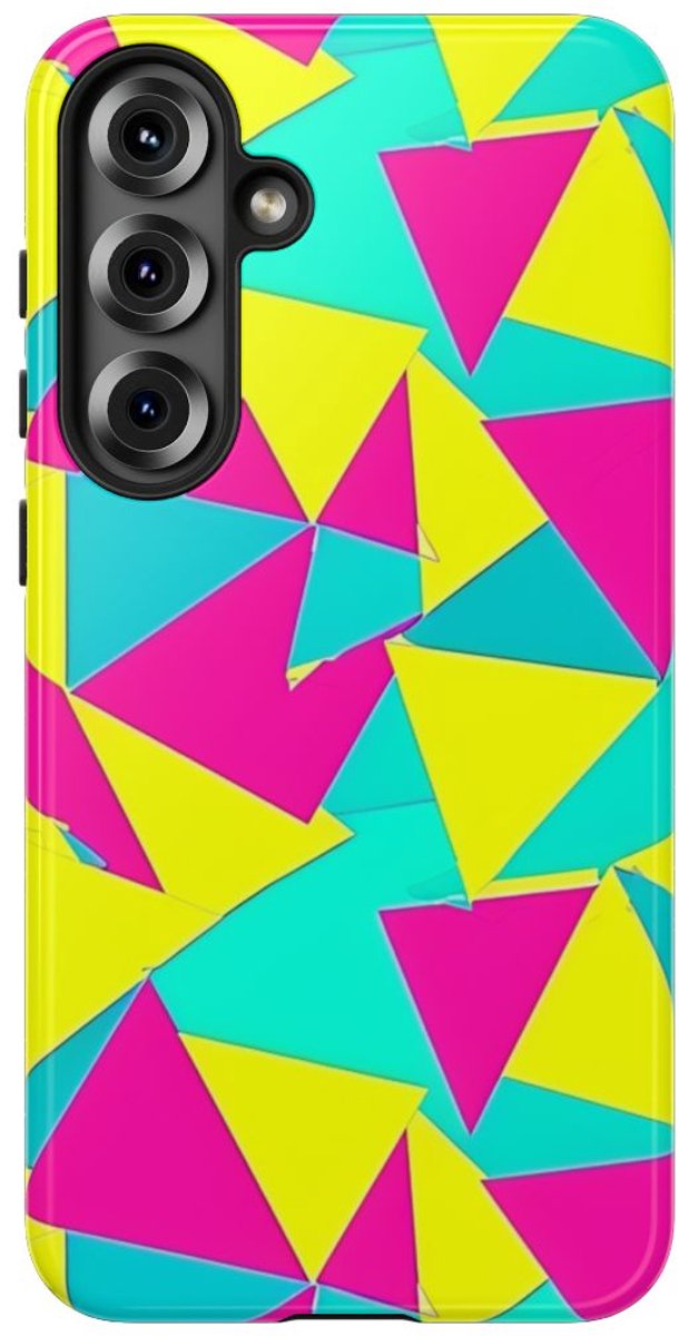 Neon Driehoekenpatroon – Telefoonhoesje Geschikt voor Samsung Galaxy S25 Plus