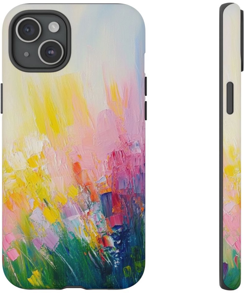 Abstracte Kleurrijke Verfstreken – Telefoonhoesje Geschikt voor iPhone 15 Plus