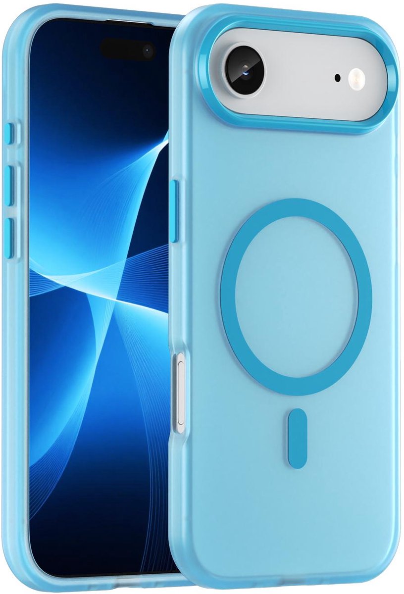 Mobigear Hoesje geschikt voor Apple iPhone Air MagSafe Telefoonhoesje Hardcase | Mobigear Shockproof Backcover | Geschikt voor MagSafe | Geschikt voor Draadloos Opladen met Magnetische Ring | Geschikt voor MagSafe Case - Blauw