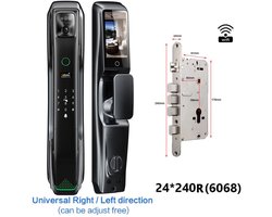 Smart Deurslot – Videodeurbel – Slim Slot – Toegangscontrole – Slimme Deurbeveiliging – Gezichtsherkenning – Aluminium Behuizing – 4200mAh Oplaadbare Batterij - 24x240R - 6068 Insteekslot