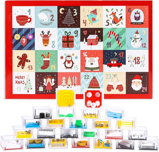 Allecto Plus - Adventskalender 2025 kinderen 24 stuks geduldspellen mini-denkspel puzzelspel volwassenen