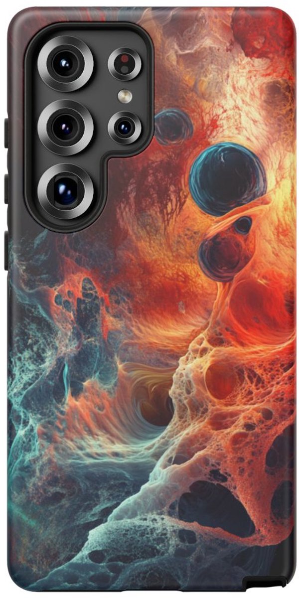 Abstracte Vuur- en Oceaanstructuur – Telefoonhoesje Geschikt voor Galaxy S25 Ultra