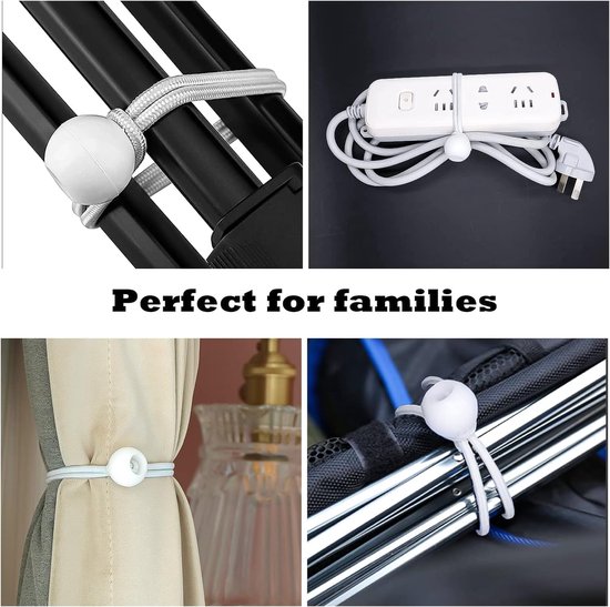 LATRAT Bungee Ball, elastische spanner met bol, elastische touwen met ballen voor luifels, elastische banner, bevestiging (wit 25) van LATRAT — afbeelding 3