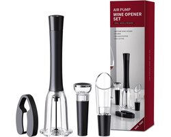 Air Pressure Pump Corkscrews Set Including Foil Cutter Vacuum Stopper & Wine Pourer Fast and Efficient Air Pump Wine Opener for Home Travel Party Gift for Wine Lovers
