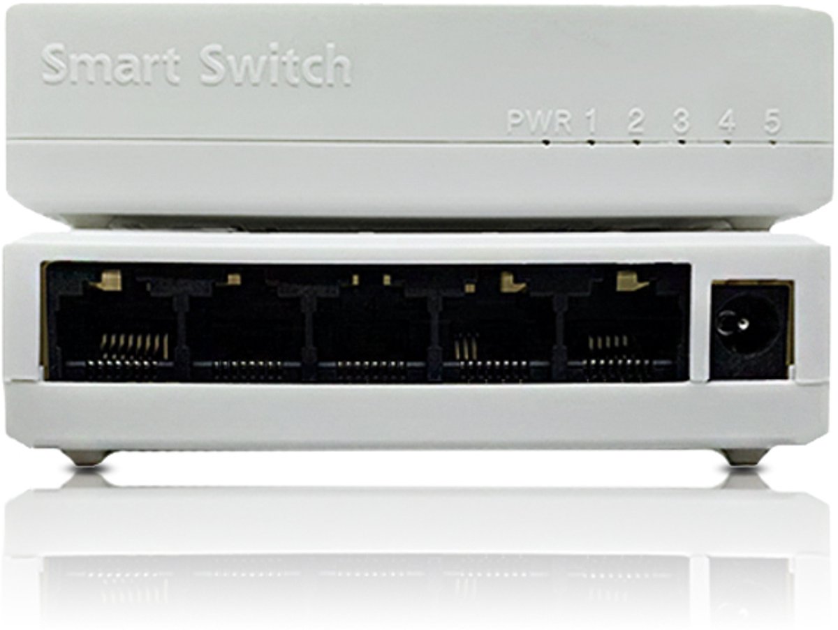 Gloovon® - NSX320G - Netwerk Switch - Unmanaged - 1000MB - 5 Poorten - Netwerk Splitter - Wit