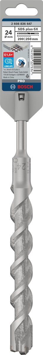 Bosch PRO SDS plus-5X hamerboor, 24 x 200 x 250 mm