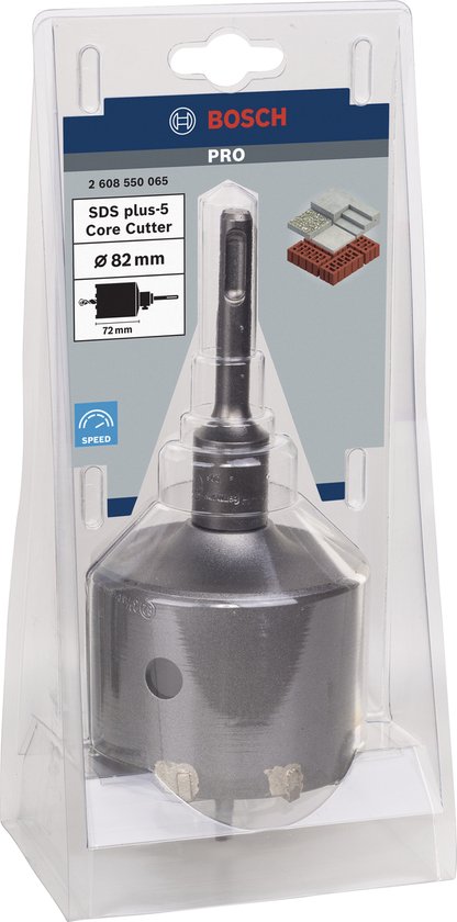Bosch PRO SDS plus-5 kernboor, Ø 82 mm, met SDS-plus schacht, in verpakking.