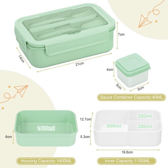 Ronde RVS lunchboxen set met Siliconen Deksel - Webwinkel