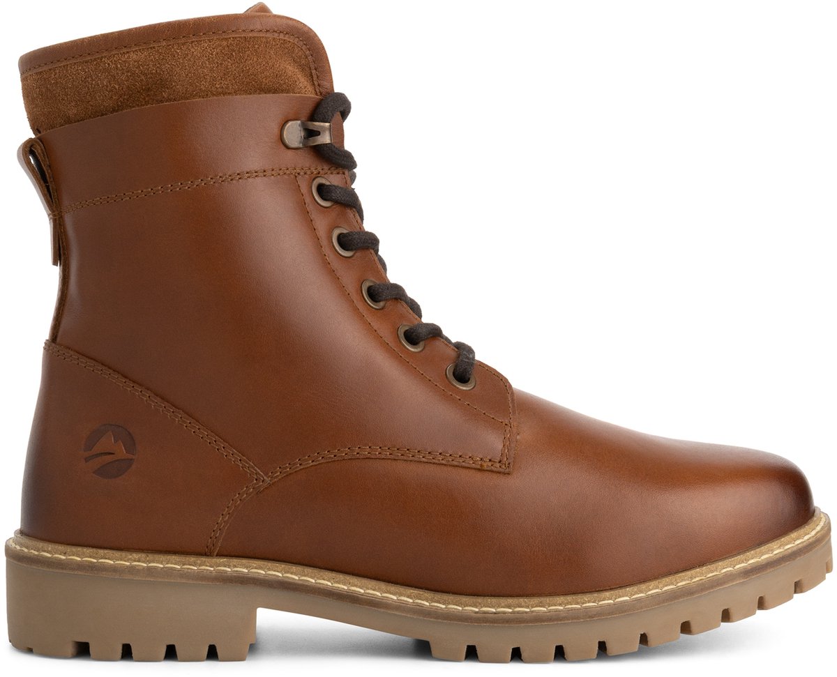 Travelin' Langdets Heren - Veterboots - Wolgevoerd - Cognac
