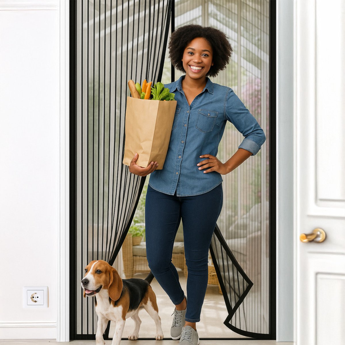 Moustiquaire Magnétique - Rideau De Porte à Fermeture Automatique - Rideau