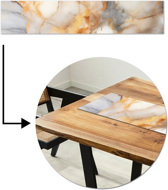 FAVE Placemats Set van 6 zwarte placemats geweven met gouden draad duurzame en afveegbare vinyl placemat set van 6 voor bruiloft, banket, verjaardag, feest, restaurantdecoratie (zwart