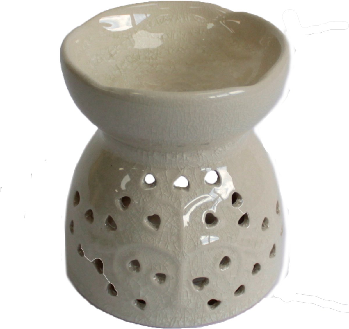 Oliebrander Keramiek - Levensboom - Ivoorkleurig - Geurbrander - Etherische Olie - Aromatherapie