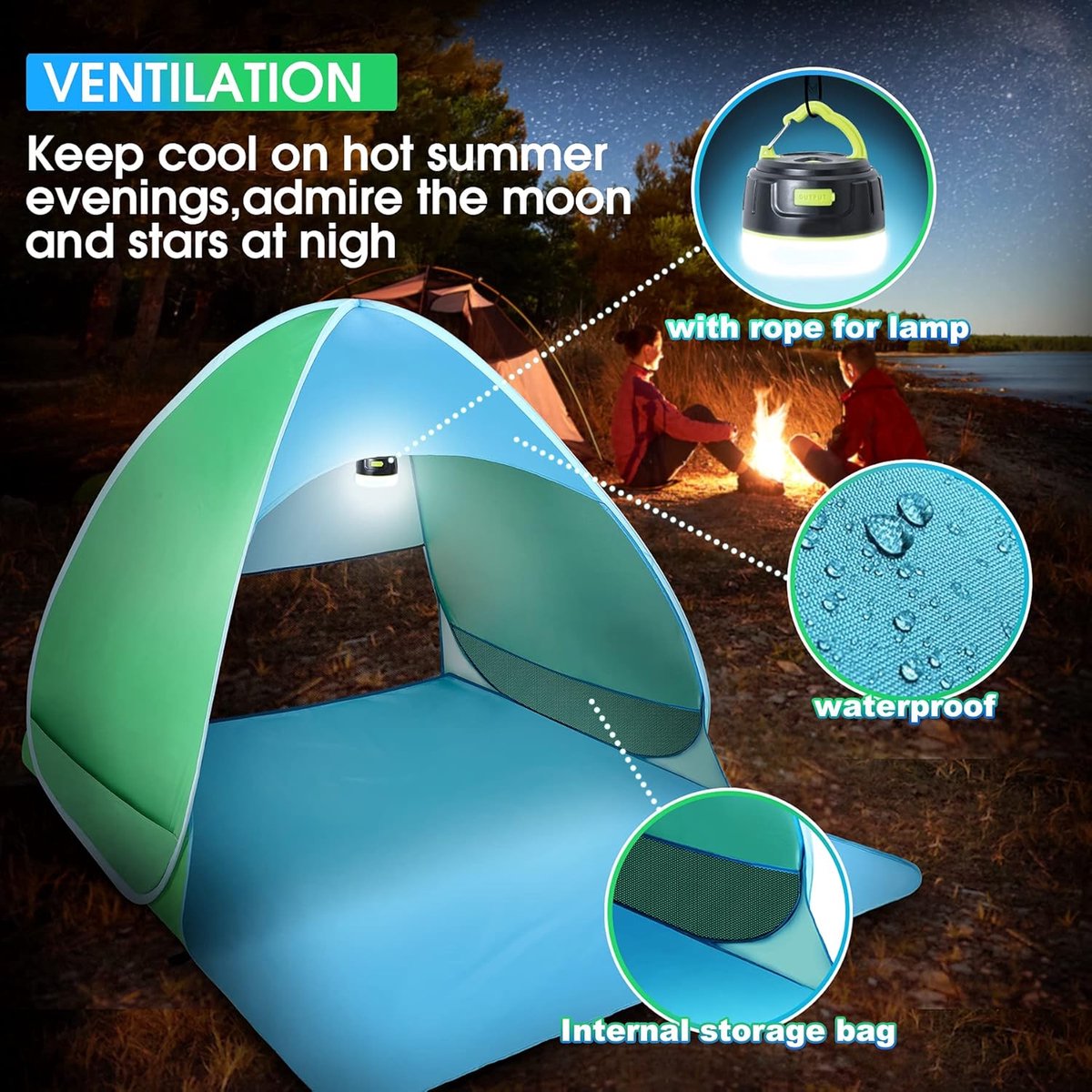 Active Era Luxe Strandtent - UPF 50 Bescherming tegen UV-stralen van